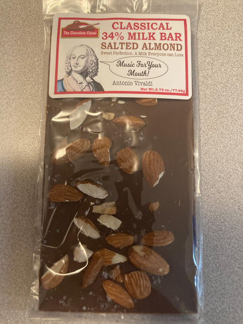 Classical 34% Milk Chocolate Salted Almond Bar