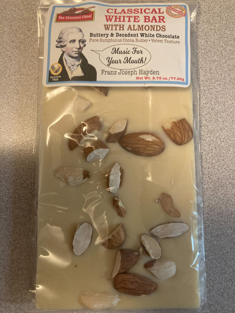 Classical White Chocolate Bar with Almonds